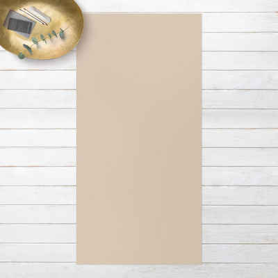 Läufer Teppich Vinyl Flur Küche Einfarbig funktional lang modern, Bilderdepot24, Läufer - beige glatt