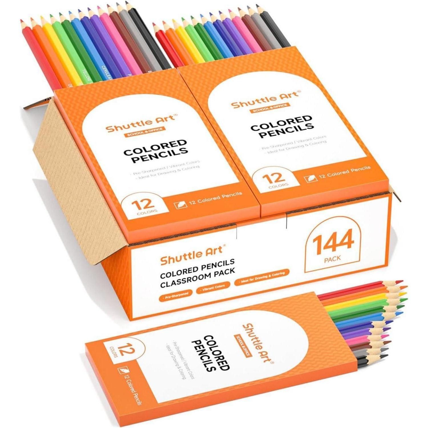 LuxusKollektion Buntstift Buntstifte Kinder Holzstifte 12 Farben 12er Pack Schule 144