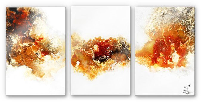 (3-teilig), Flüssiges Collage Bilder Mehrteilige (Set, 3 Gold St) Wall-Art