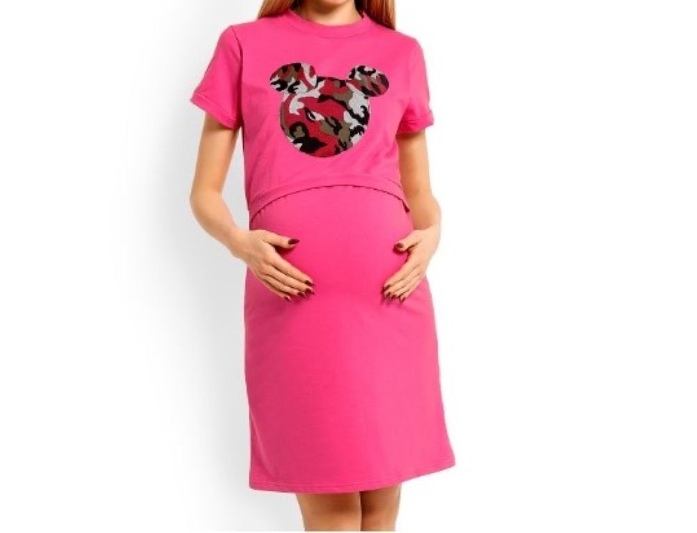 Schwangerschaft pink Stillnachthemd Umstandsnachthemd PeeKaBoo Nachthemd