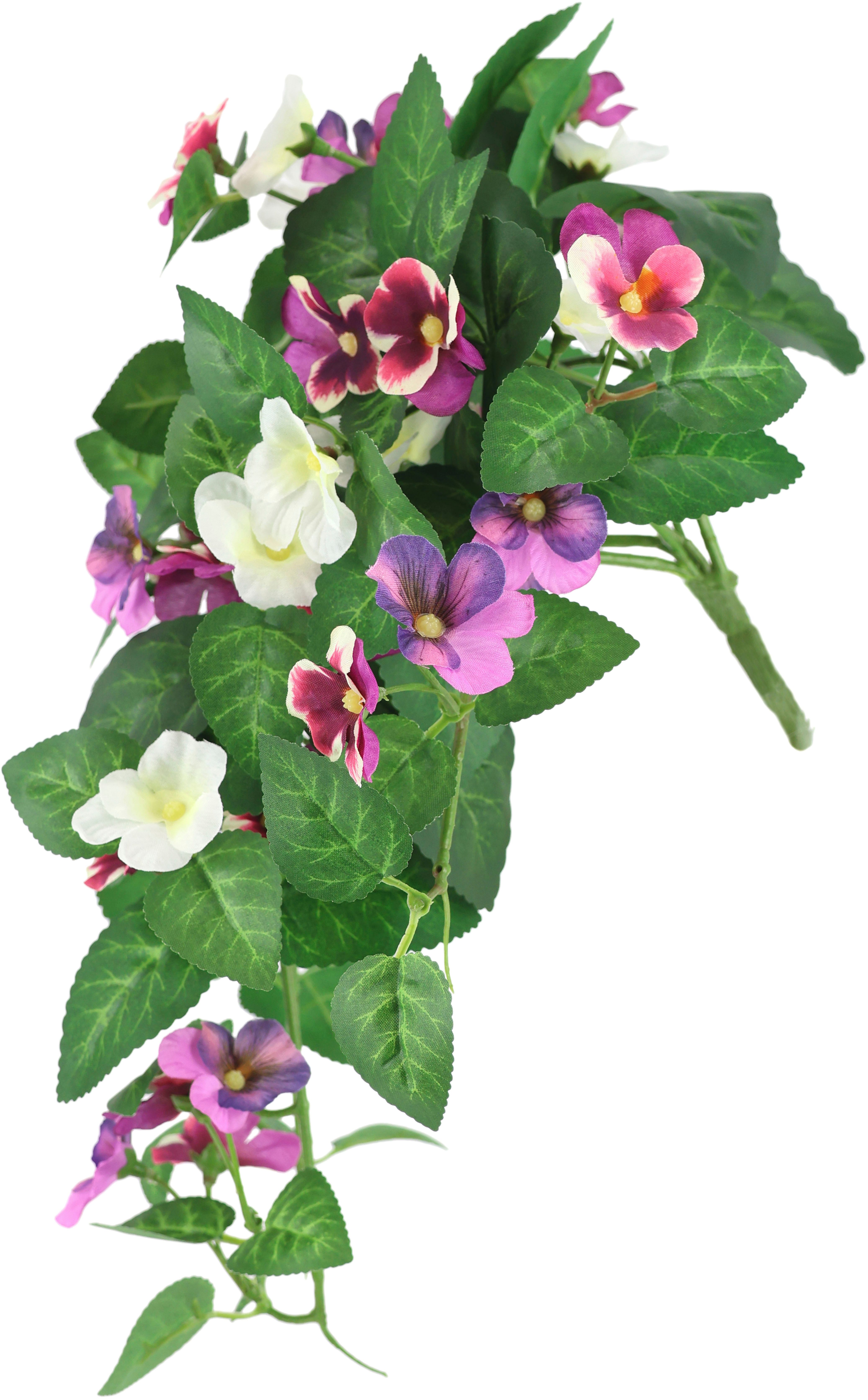 Kunstpflanze Kunstblume Stiefmütterchen Stiefmütterchen, I.GE.A., Höhe 34 cm, Dekoblume Hänge-Pflanze mit Blüten Künstliche Blumen Hängeblume – Bild 2 von 5