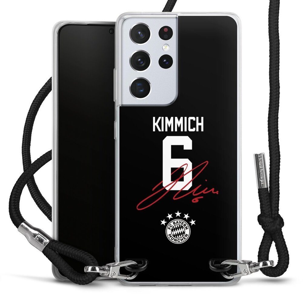 DeinDesign Handyhülle FC Bayern München FCB Kimmich Kimmich 6, Samsung Galaxy S21 Ultra 5G Handykette Hülle mit Band Cover mit Kette