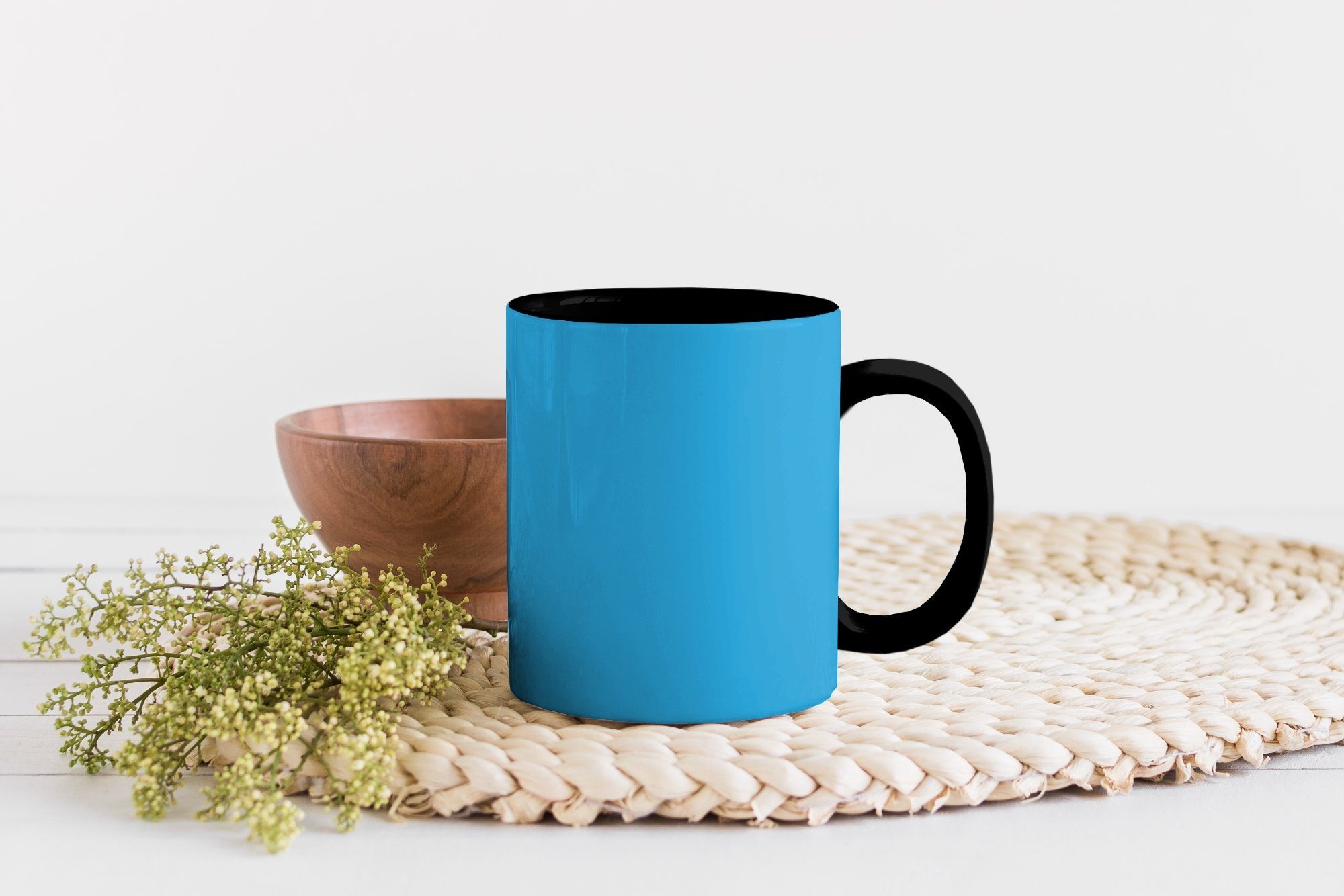 Teetasse, - Keramik, Tasse Blau Zaubertasse, - MuchoWow Geschenk Farben, Licht Kaffeetassen, Farbwechsel,