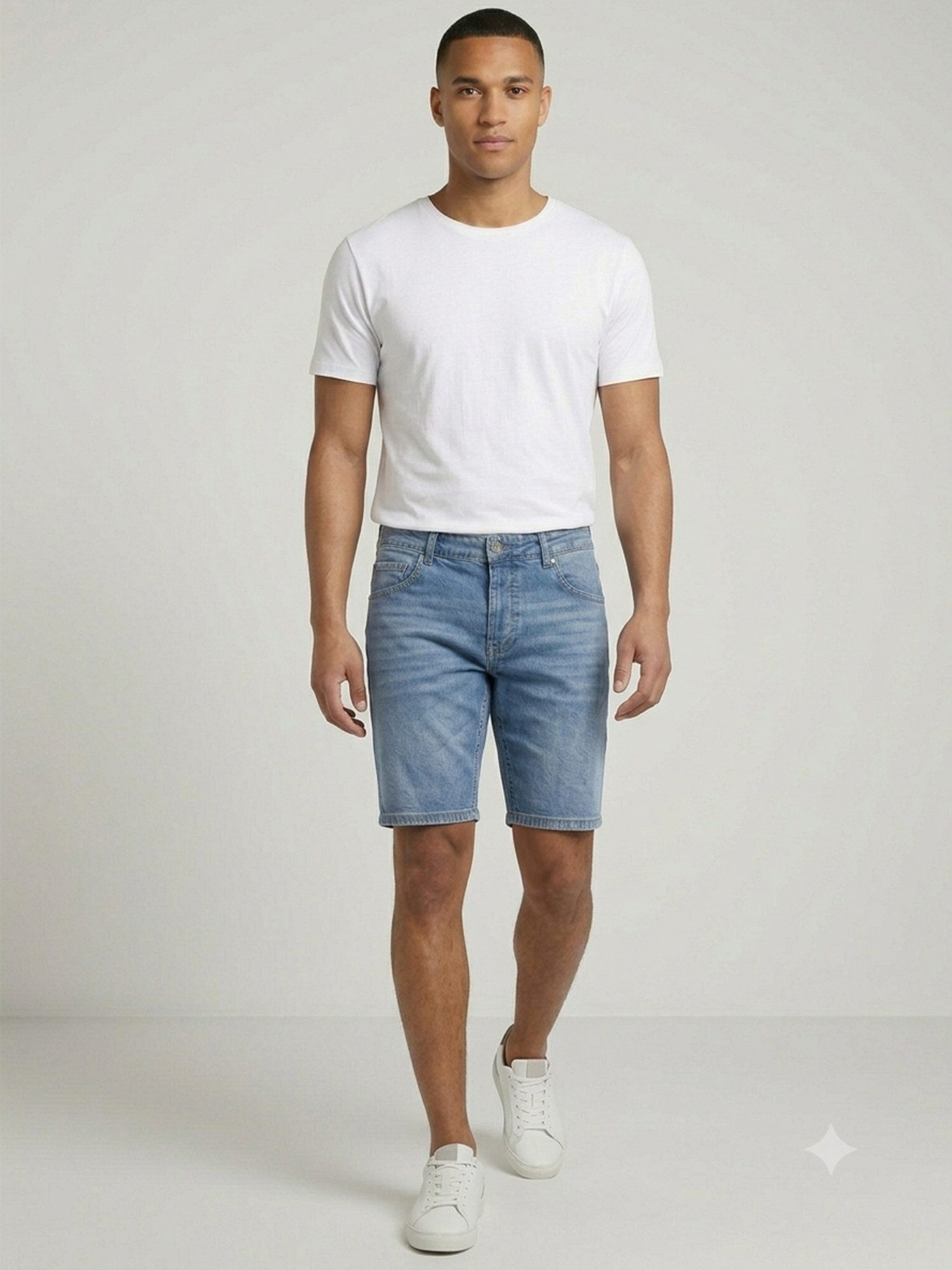 Rock Creek Jeansshorts Herren Regular Fit Stretch Blau RC-2450 5-Pocket-Style – Bild 4 von 5