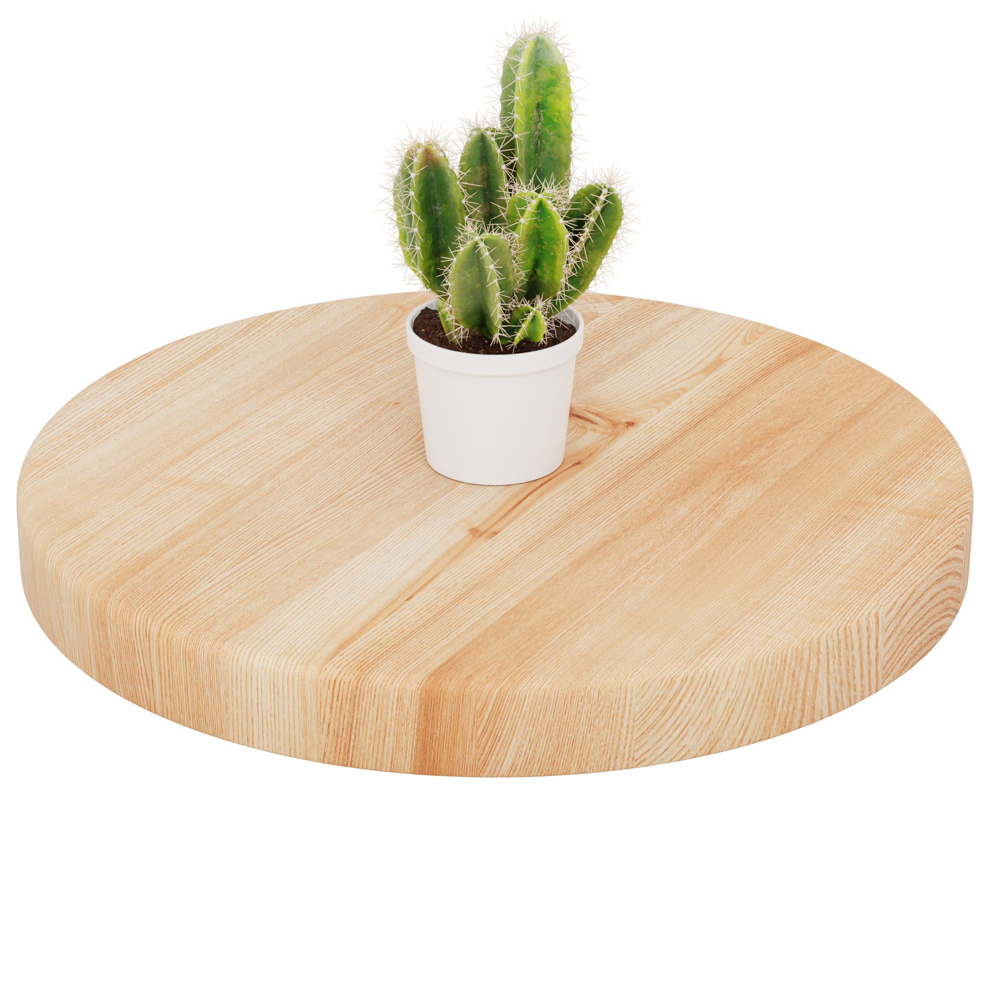 LAMO Manufaktur Esstischplatte LAMO Manufaktur Holzplatte rund 40 cm aus Naturholz für Couchtisch (Bürotisch, Esstischtischplatte), Kaffeetisch, Kindertisch, Stärke: 40 mm Farbe: Natur