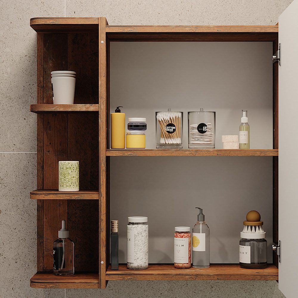 Vicco Badezimmerspiegelschrank Fynn, Oldstyle, 62 x 64 cm (1-St) – Bild 5 von 5