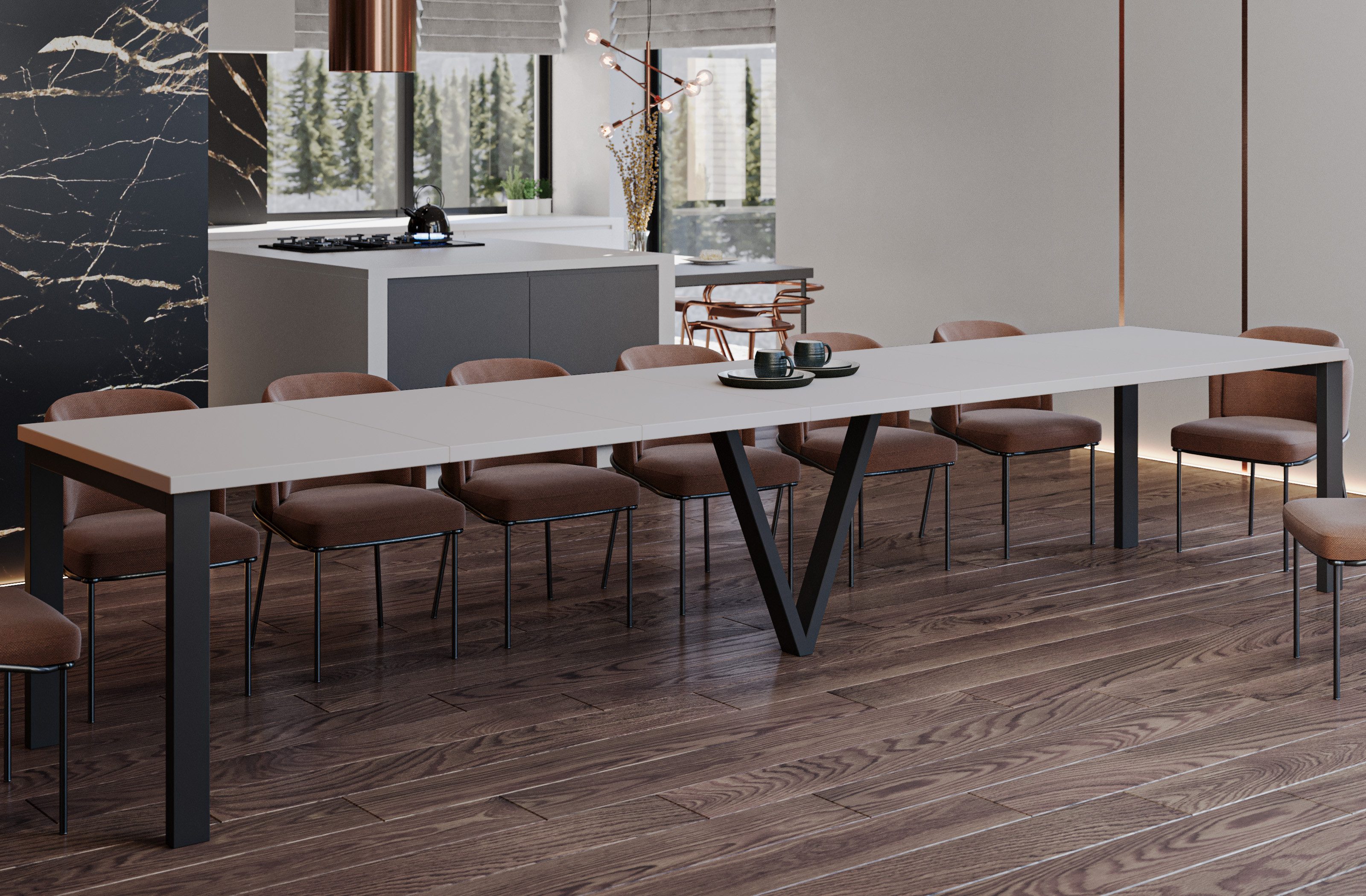 Endo-Moebel Esstisch Titan XXL 130-405 cm, günstig online kaufen