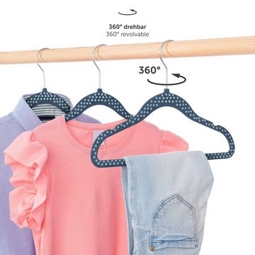 Laleni Kleiderbügel »Schmale Kinderkleiderbügel mit Samtbezug - rutschfeste Kleiderbügel«, (30-tlg), für Kinder, platzsparende Baby Kleiderbügel, 360° drehbar
