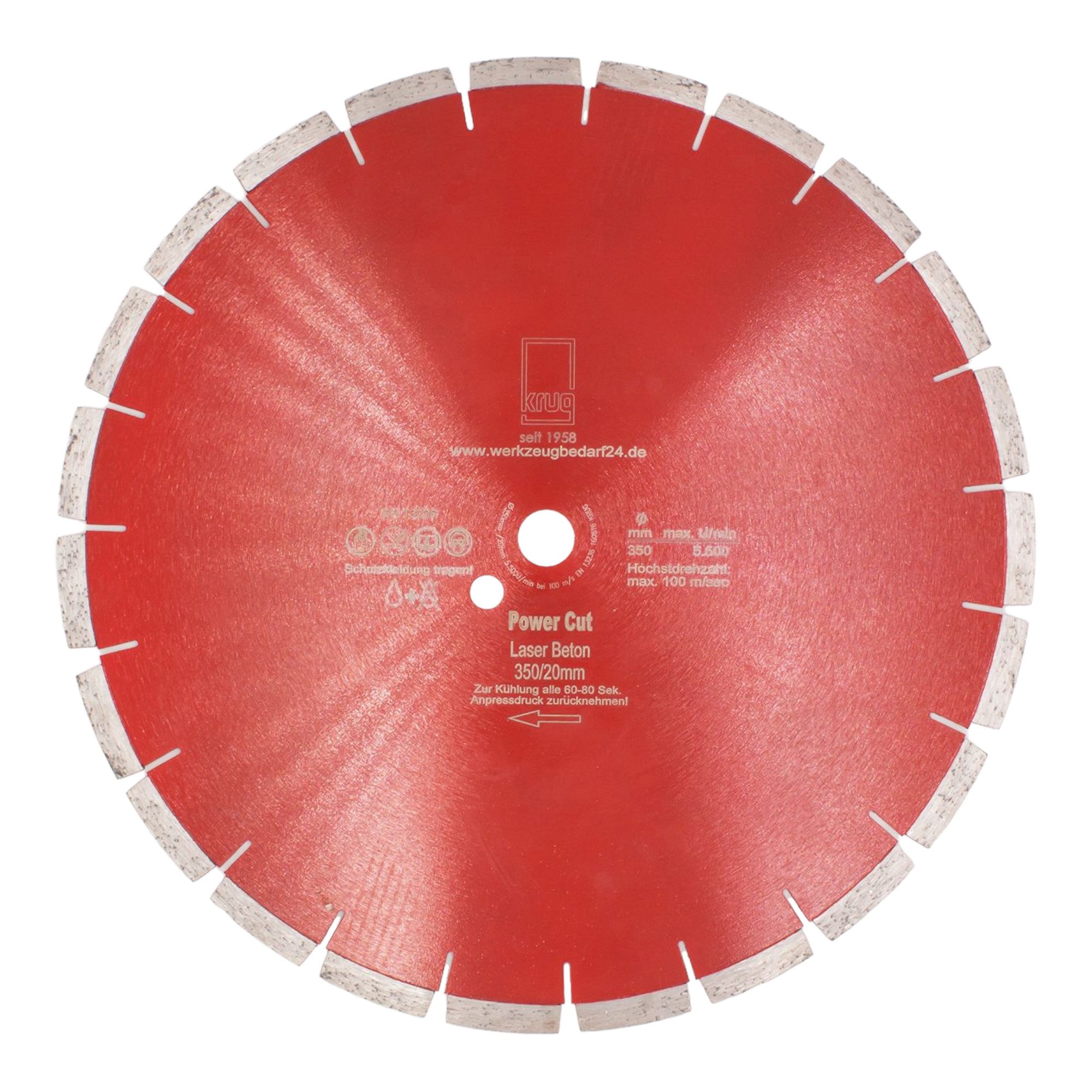 Trennscheiben Diamantscheibe Power Cut Beton Laser 350/22,2 mm für Beton Grani