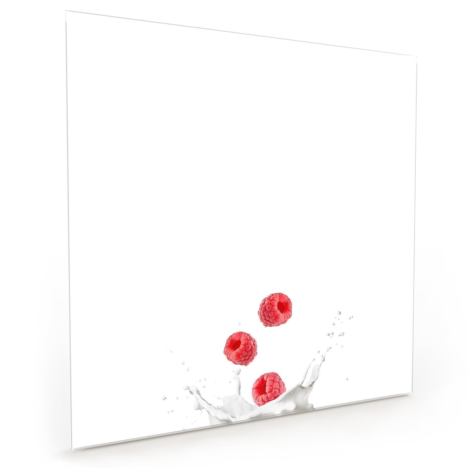 Primedeco Motiv mit Glas Erdbeeren Milch Küchenrückwand Küchenrückwand Splash im Spritzschutz