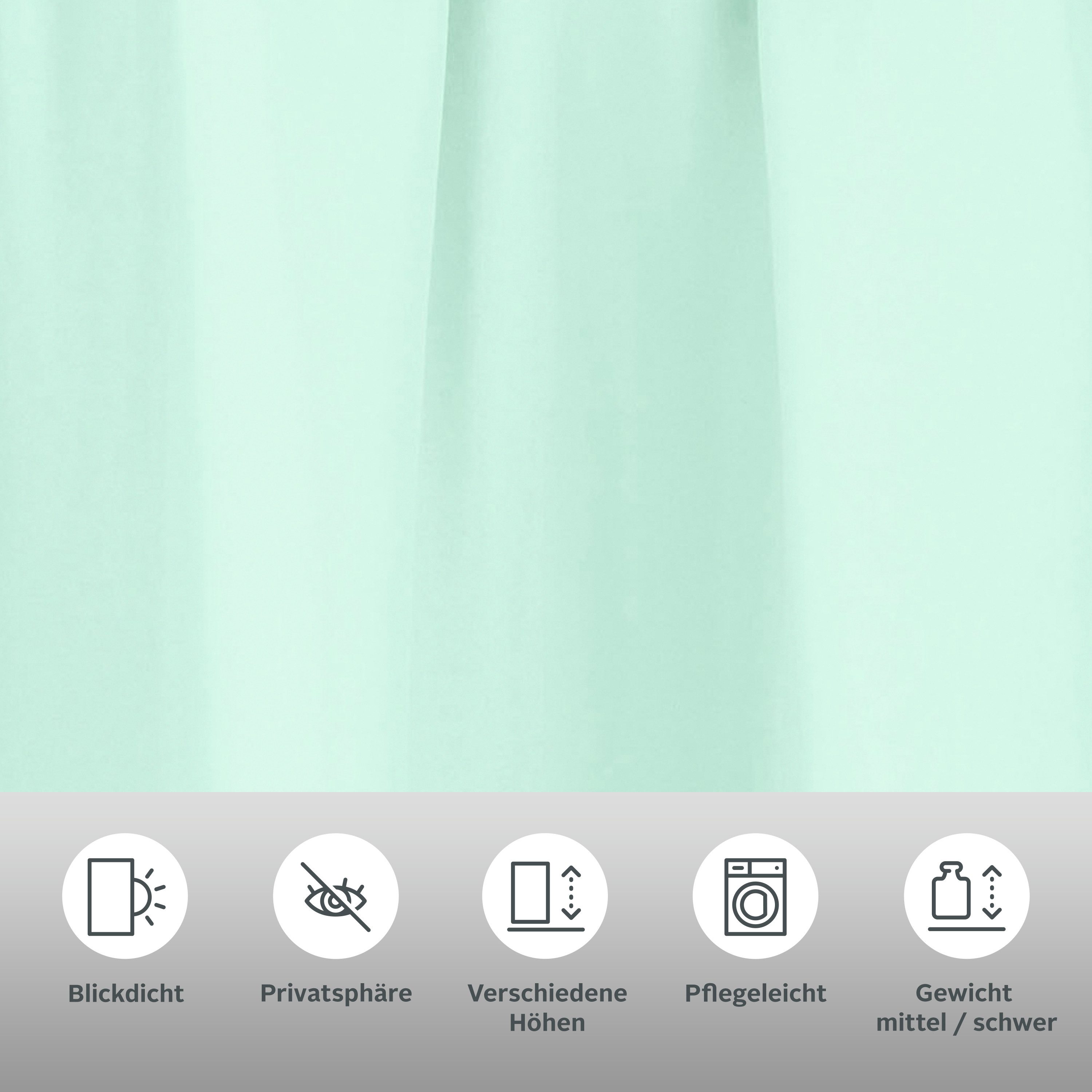OTTO home Vorhang Parry mit Kräuselband, 2er Set, blickdicht, Topseller (2 St), Kräuselband, blickdicht, Polyester, 2-er Set, blickdicht, monochrom, basic, einf – Bild 3 von 5