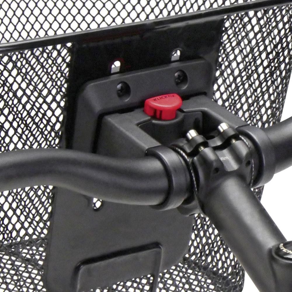 KlickFix Fahrradkorb KLICKfix Fahrradkorb Oval flach schwarz 29x40x19 cm