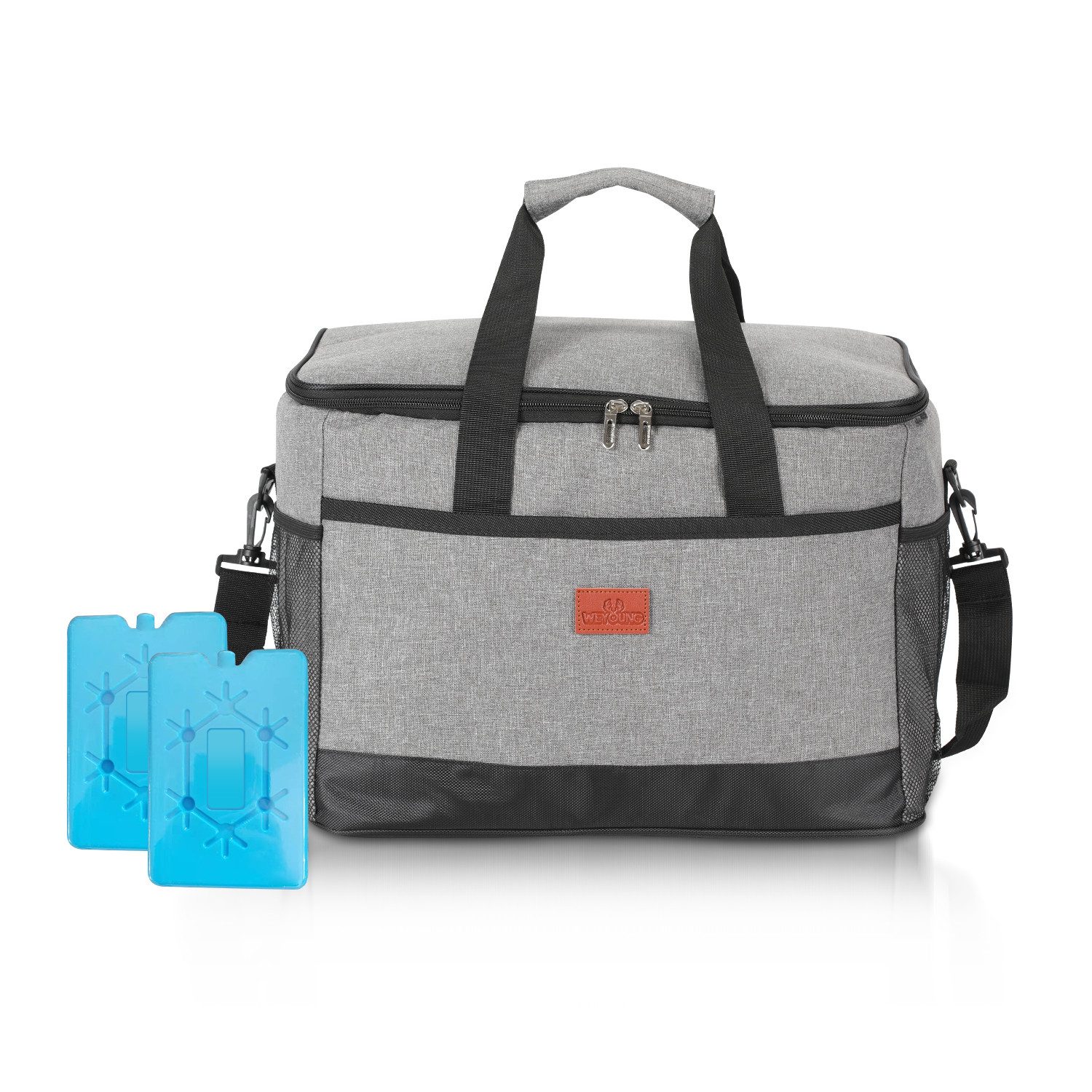 Picknickkorb Kühltasche mit Kühlelemente Picknicktasche Isoliertasche 15L Grau