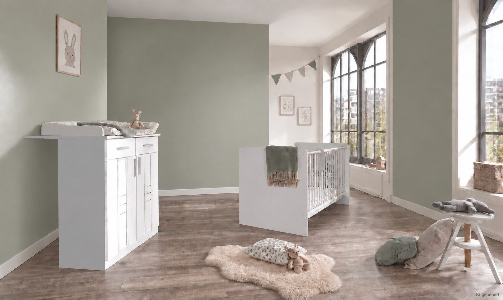 möbel-direkt.de Babyzimmer-Komplettset Bela "Borkum" in Weiß, (Komplett Set, 2-tlg., in verschiedenen Zusammenstellungen wählbar), Made in Germany, Soft Close