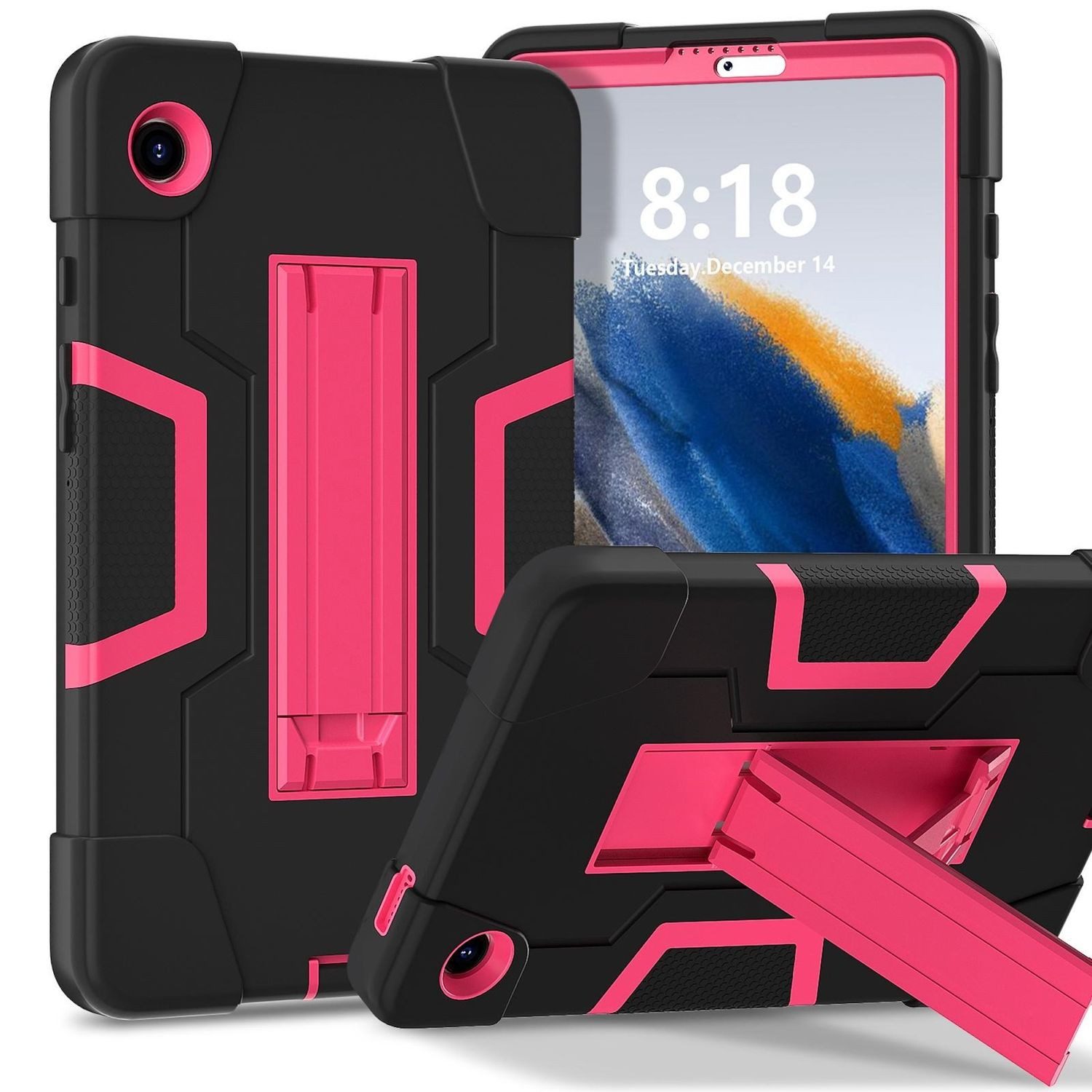 Wigento Tablet-Hülle Für Samsung Galaxy Tab A11 Color Hybrid Design Hülle Halter Schwarz, Stoßfest, Kontrastdesign, Halterfunktion