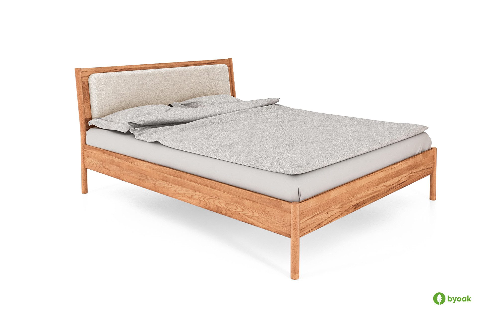 byoak Bett POLA mit Polsterkopfteil, Naturgeölt