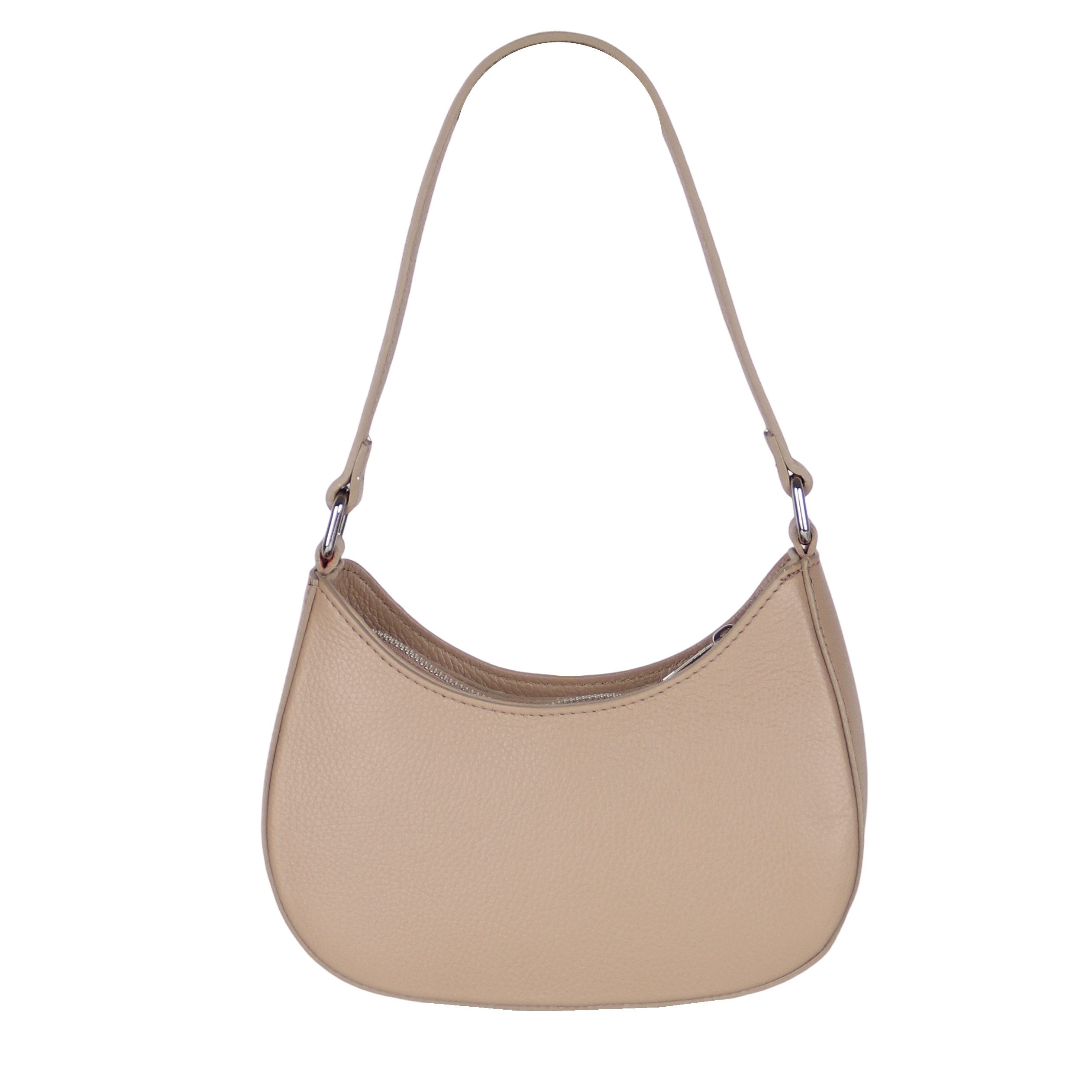 MIRROSI Umhängetasche Damen Schultertasche aus Echtleder, Made in Italy (ca.24x18x8cm), Crossbody aus Echtes Leder, zwei Riemen (kurz und lang)