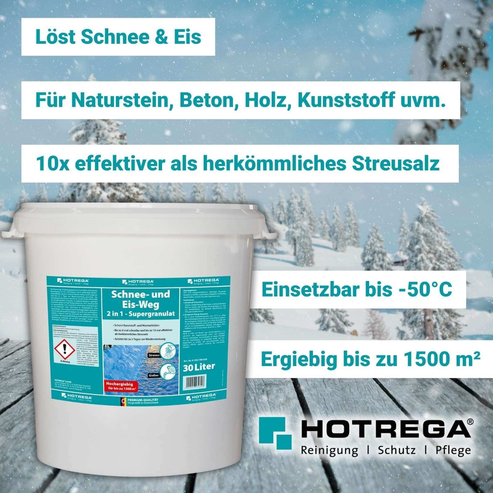HOTREGA® Sand Auftaugranulat Schnee & Eis Weg 2in1 Taugranulat Taumittel - 18x30L