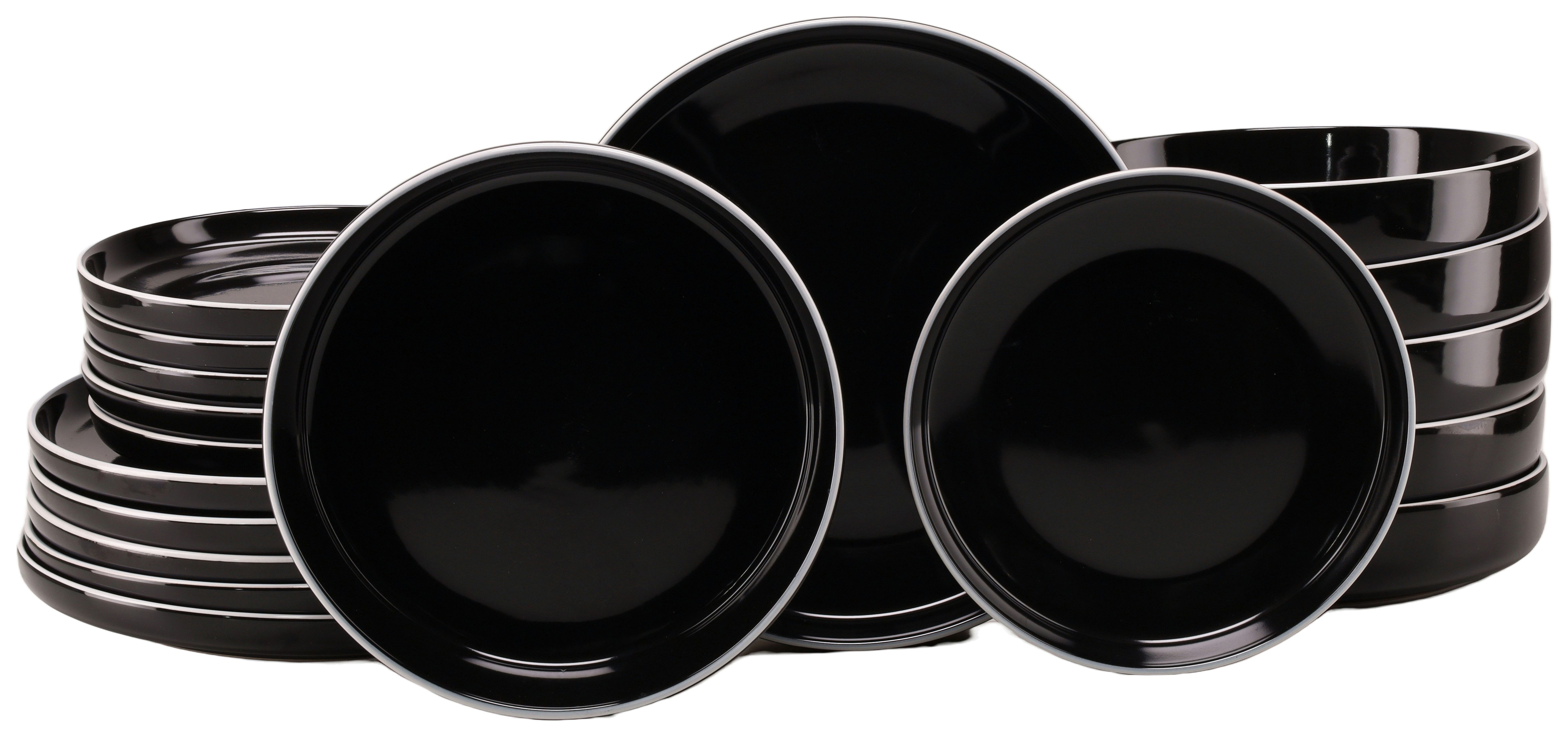 CreaTable Teller-Set Nordic Gourmet, Teller Set 18-tlg. (18-tlg), 6 Personen, Steinzeug, Minimalistisches Design, Glänzende Glasur, Nordische Ästhetik