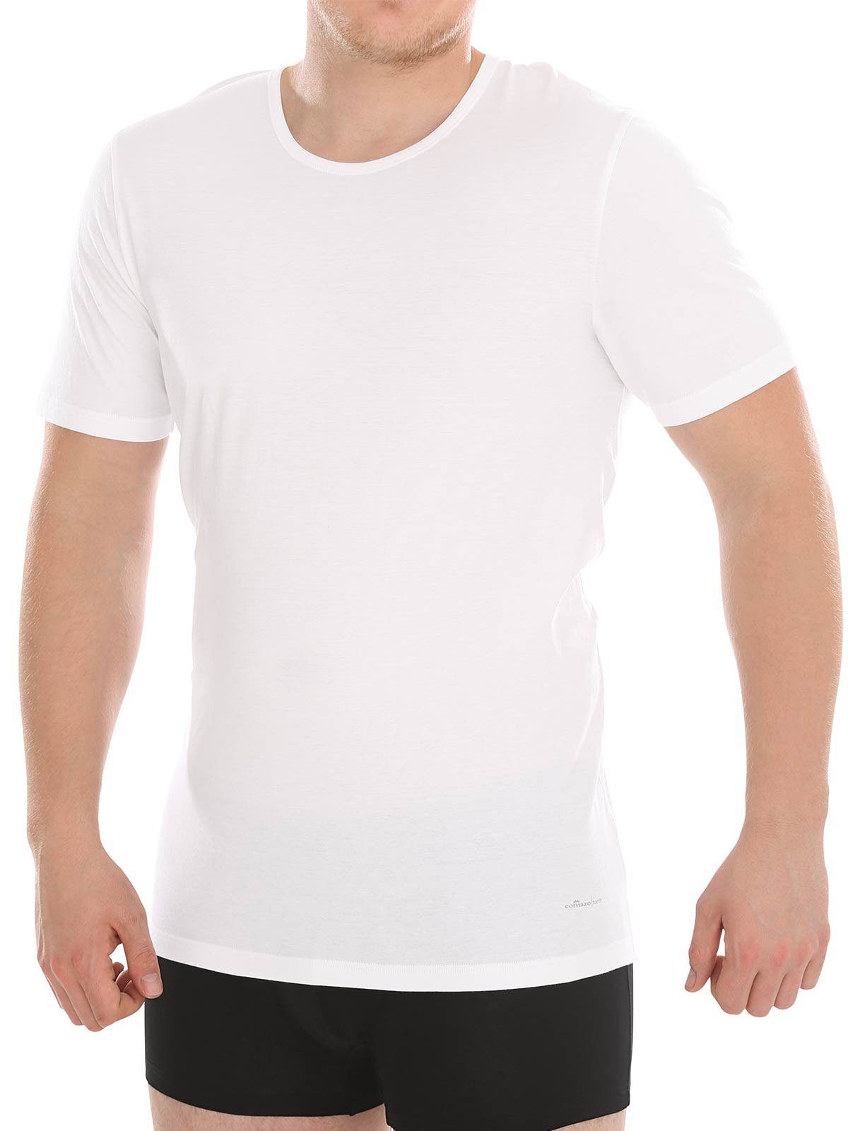 COMAZO Unterziehshirt Herren Shirt kurzarm (Stück, 1-St) Vegan weiss