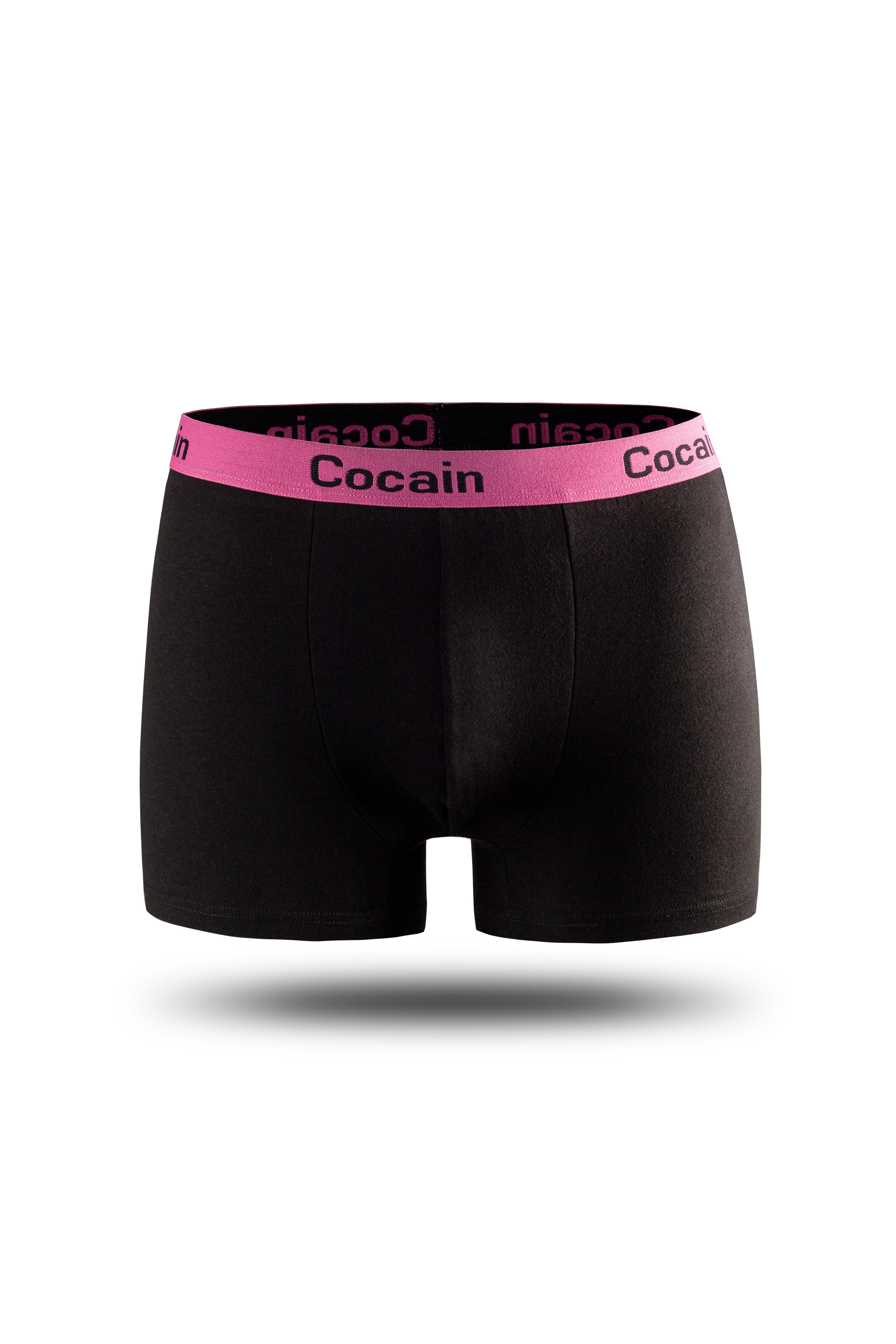 schwarz Bund Cocain Herren aus am Boxershorts Spitzenqualität Logoschriftzug farbigem underwear Bund Boxershorts (5-St., Europa 5er-Pack) mit