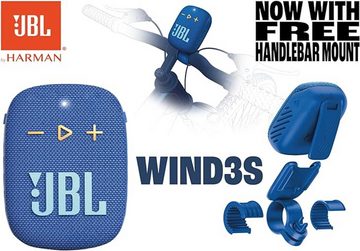 JBL Wind 3S Tragbarer Mini Bluetooth Lautsprecher blau Bluetooth-Lautsprecher (5 W, Wasserdicht mit Clip für Sport, Fahrrad und Roller)