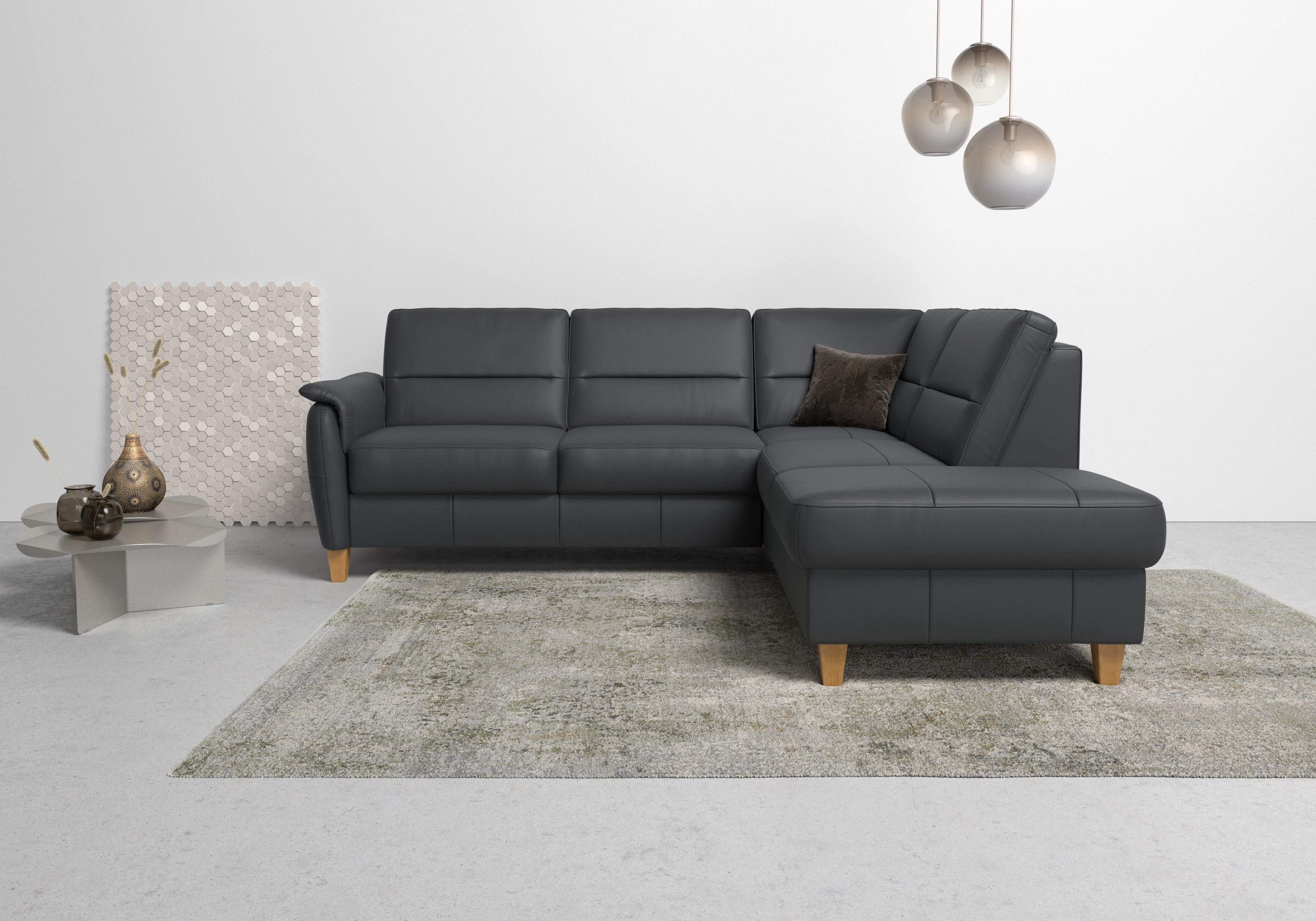 Home affaire Ecksofa Palmera L-Form, B: 236 cm, optional Schlaffunktion & Bettkasten, Federkern