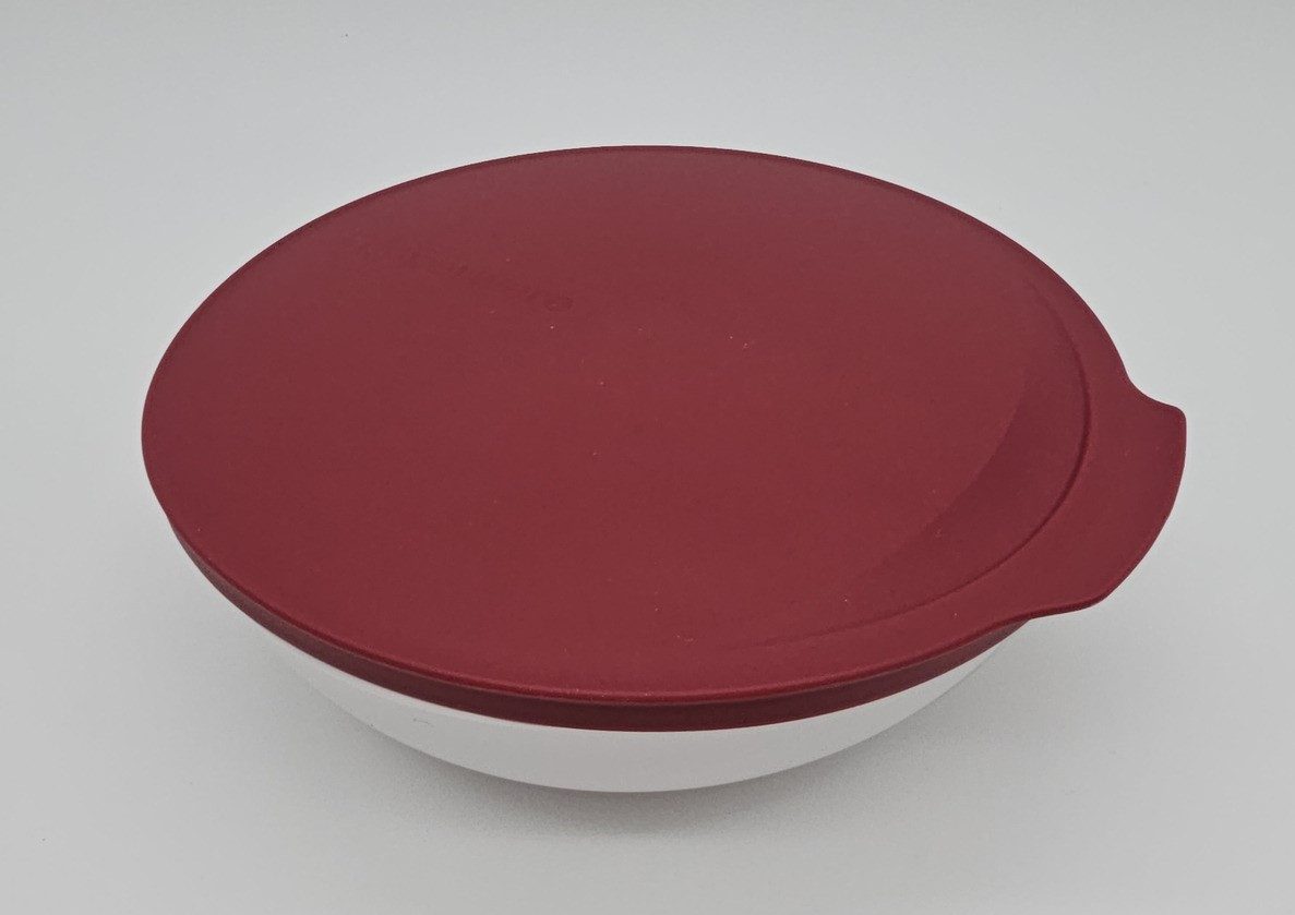 TUPPERWARE Servierschale Tupperware Allegra Schale 275 ml in bordeaux rot/weiß