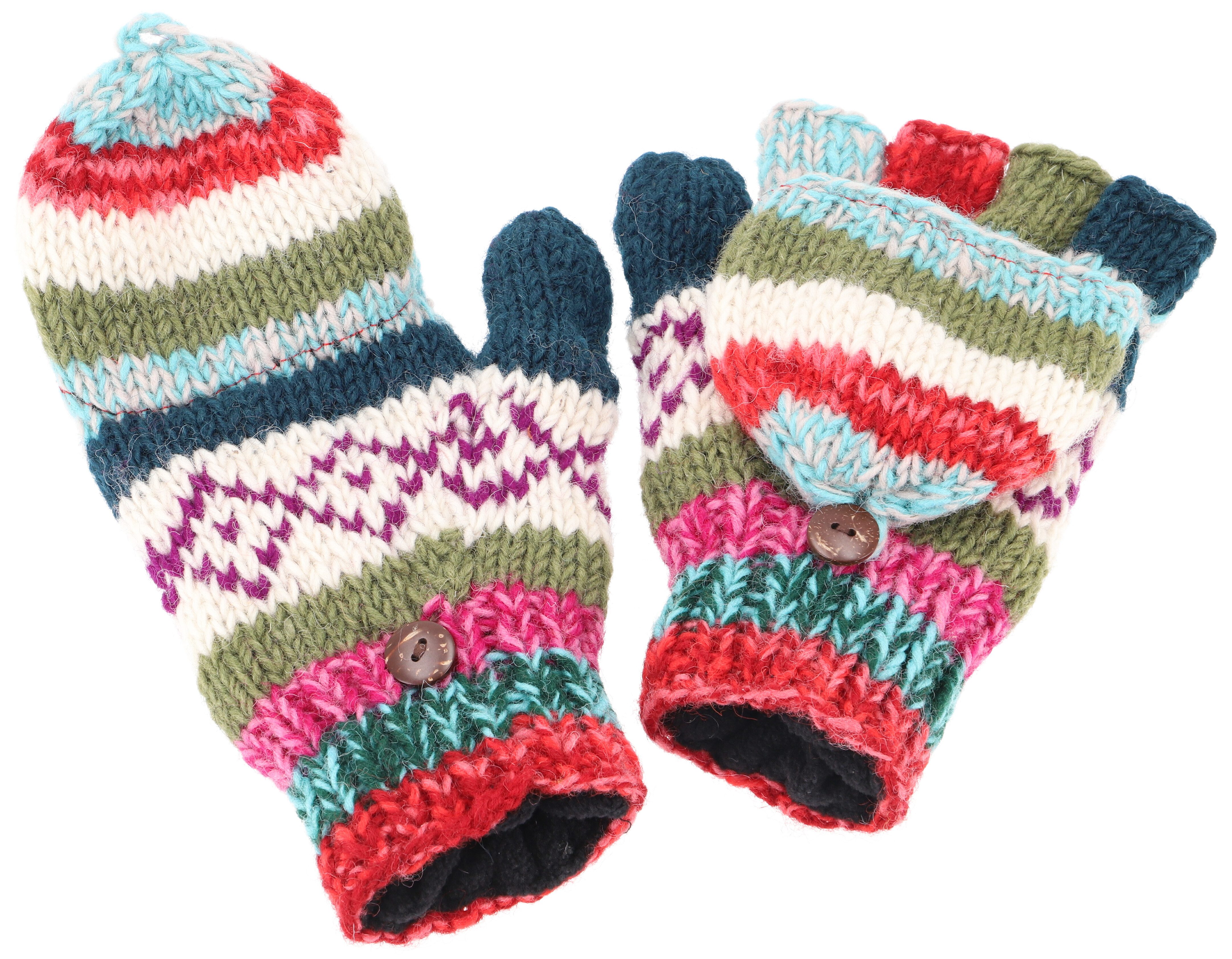 Guru-Shop Strickhandschuhe Handgestrickte Handschuhe, Klapphandschuhe.. günstig online kaufen