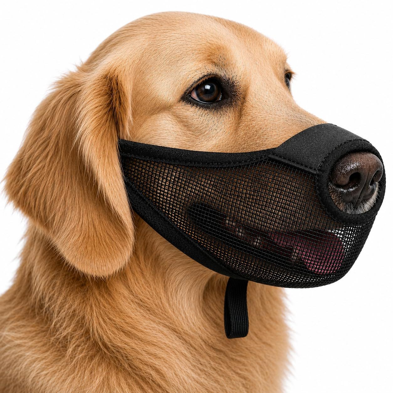 Ledander Maulkorb Atmungsaktiver Hundemaulkorb, weicher Netz-Hundemaulkorb, Maulkorb für große Hunde, Beißschutz, Leckschutz
