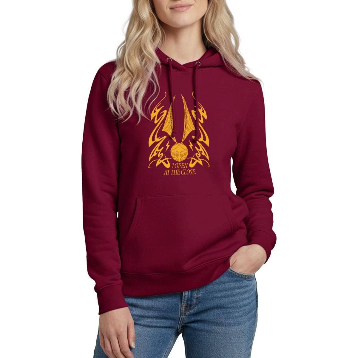 Spreadshirt Hoodie Harry Potter Goldener Schnatz I Open At The Close Damen Hoodie (1-tlg)