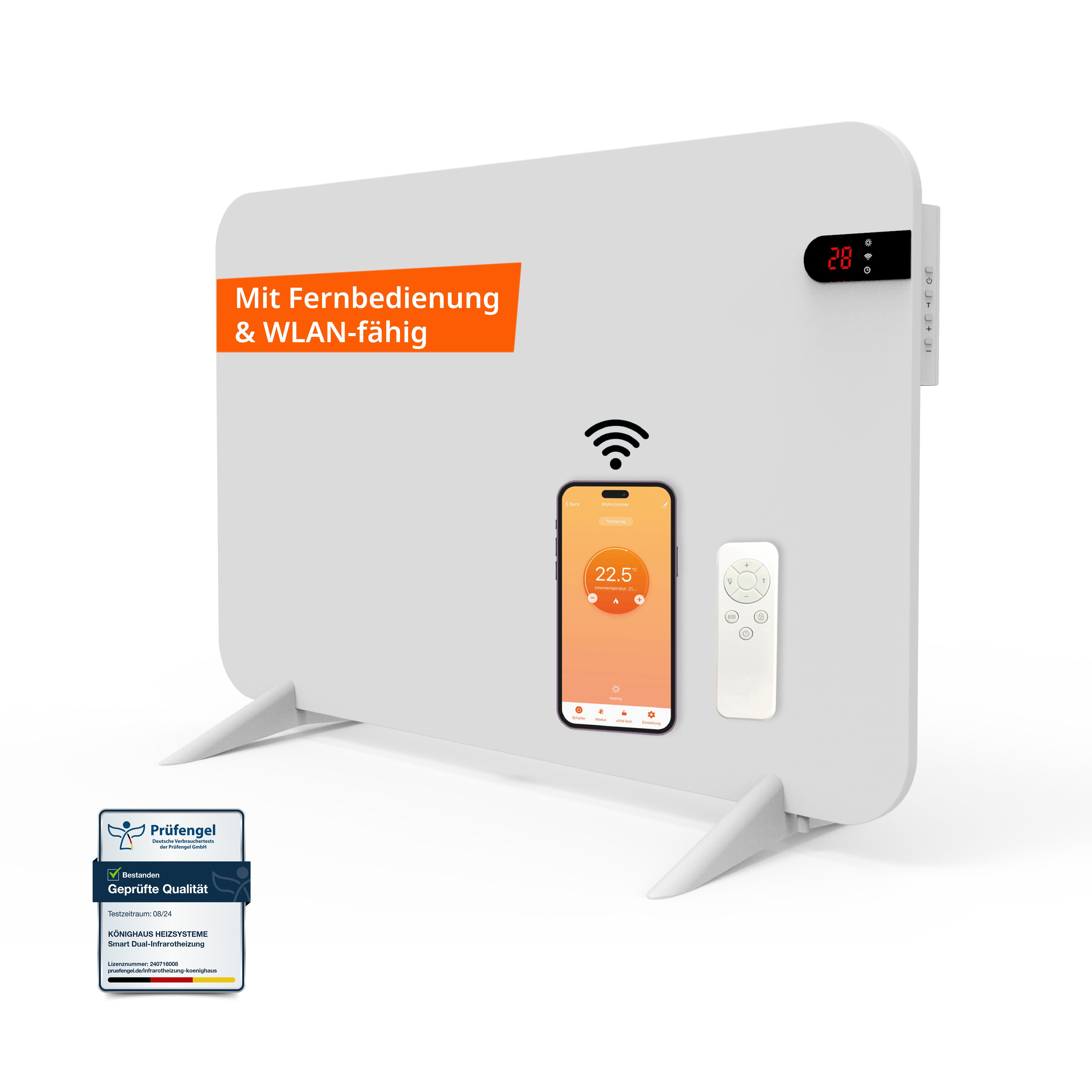 Könighaus Infrarotheizung 450W Smart Dual-Infrarotheizung - günstig online kaufen