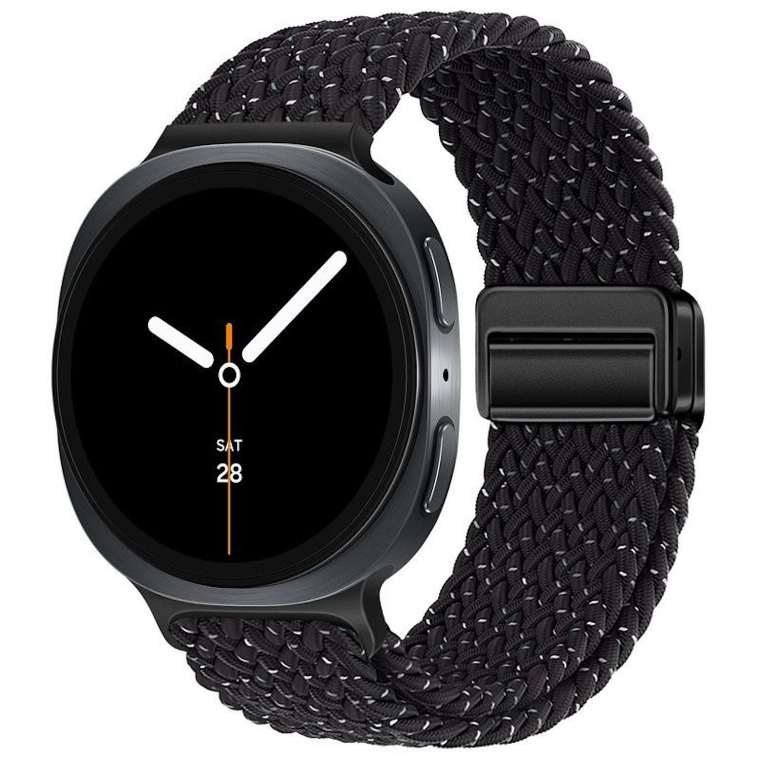 Wigento Smartwatch-Armband Magnetverschluss Nylon für Samsung Galaxy Watch 9 / 8 / 8 Classic Loop, Atmungsaktiv, verstellbar, magnetisch