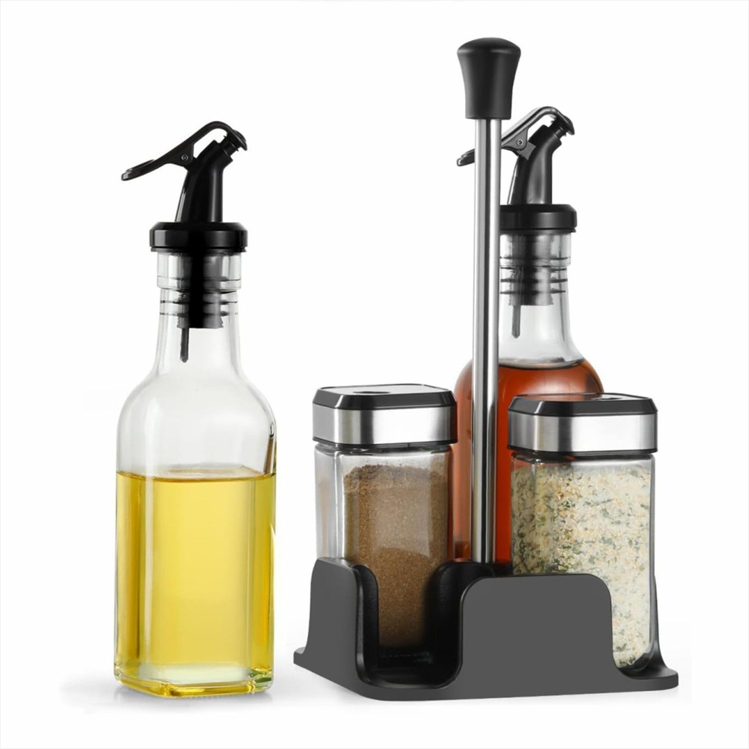 KingLux Essigspender 5tlg.Gewürzgläser Set,Essig-Öl-Flaschen,Gewürzdosen für Gewürze,Salz, (set, 5-tlg)