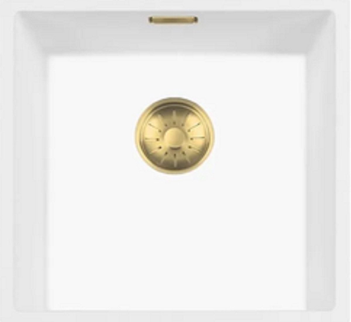 togo Küchenspüle 40WQ-FU-Gold, rechteckig, 44/44 cm, Weiße Quarz Spüle