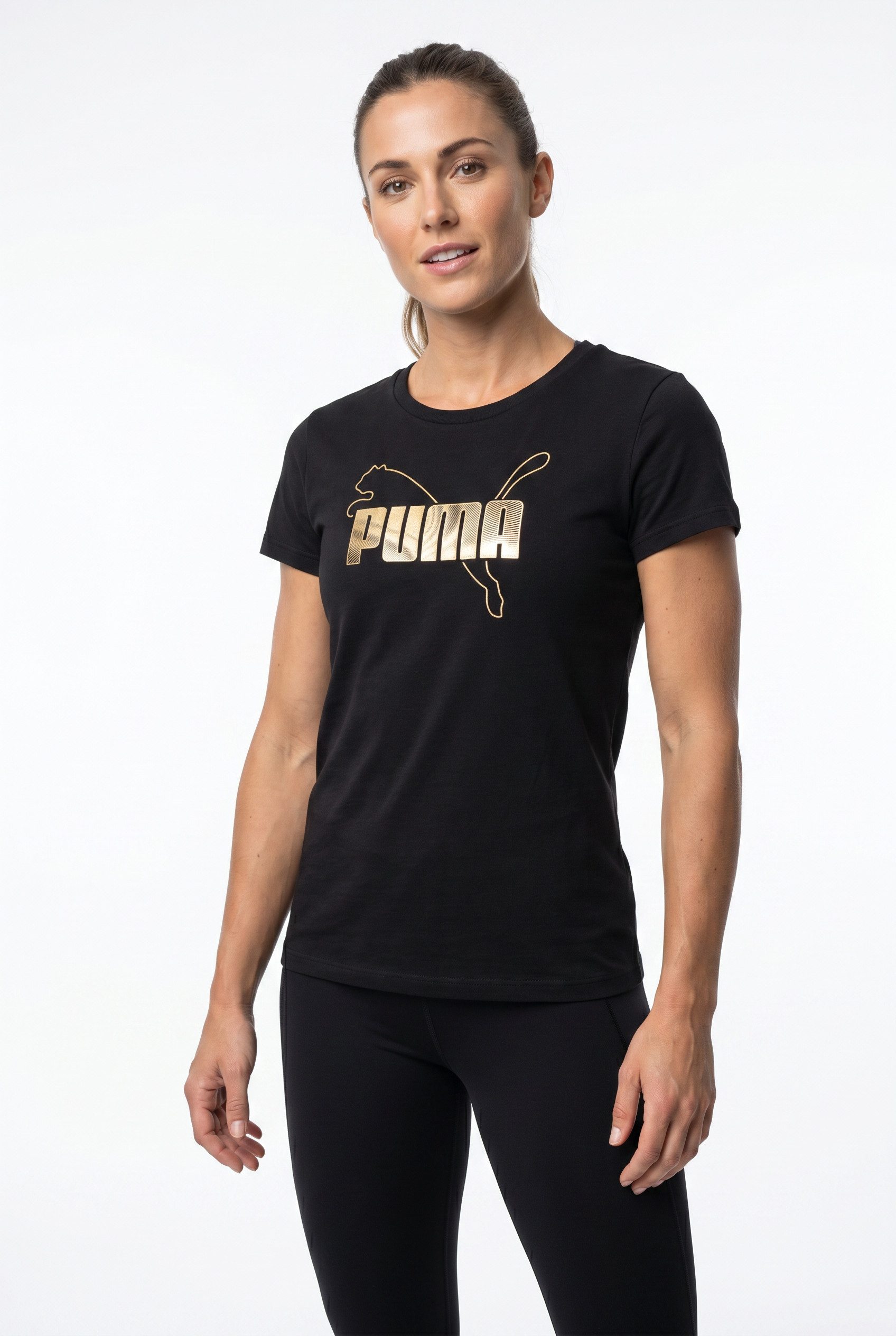 PUMA T-Shirt ESS LOGO LAB METALLIC TEE Regular Fit, mit Rundhalsausschnitt, aus Baumwolle
