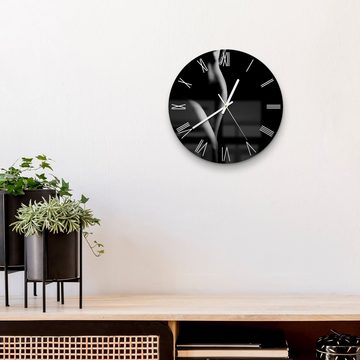DEQORI Wanduhr 'Weibliche Kurven' (Glas Glasuhr modern Wand Uhr Design Küchenuhr)