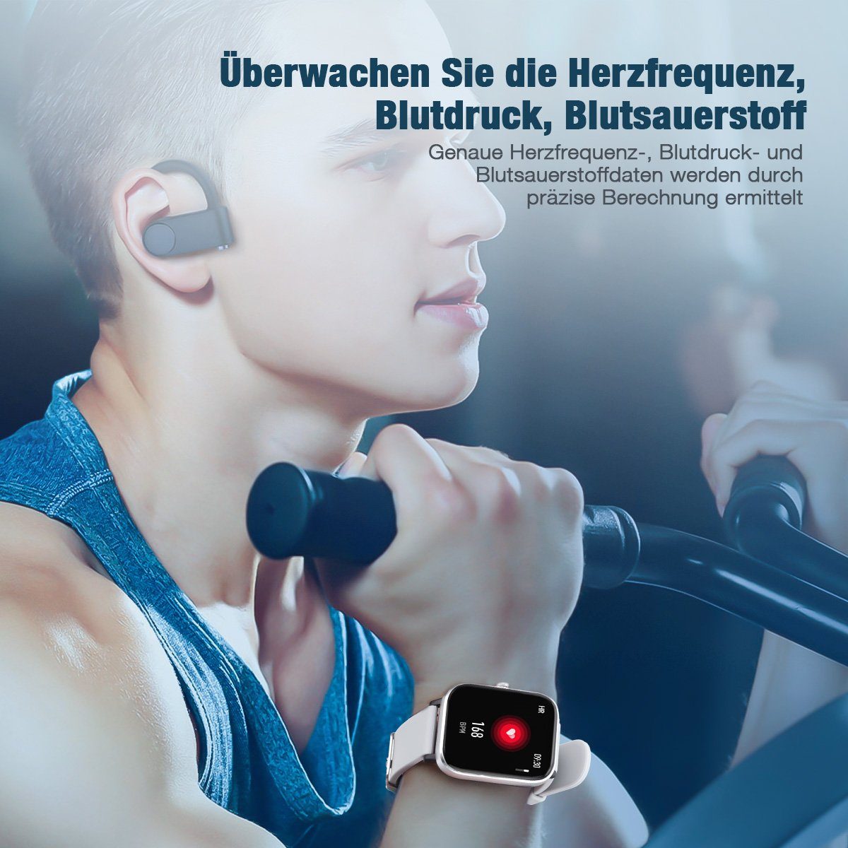 Anrufe, Bluetooth HD Damen IP67 Telefonfunktion/WhatsApp 1.7" Uhr mit Wasserdicht,1.70" Aktivitätstracker mit mit Tracker Uhren Fitnessuhr iOS/Android Notiz,Smartwatch cm/1.7 Watch Zoll) Blutsauerstoff/Pulsmesser/Sportuhr/Schrittzähler/Schlafmonitor ombar Touch Blau Touchscreen (Fitnessuhr usw Screen Herren Fitness Voll Tracker SmartWatch Voll für Smartwatch