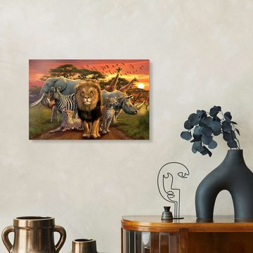 Posterlounge Acrylglasbild Andrew Farley, Afrikanische Tiere, Kinderzimmer Illustration