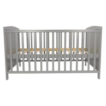 Puckdaddy GmbH Babybett Mika (140x70cm) in Grau, umbaubar zum Juniorbett