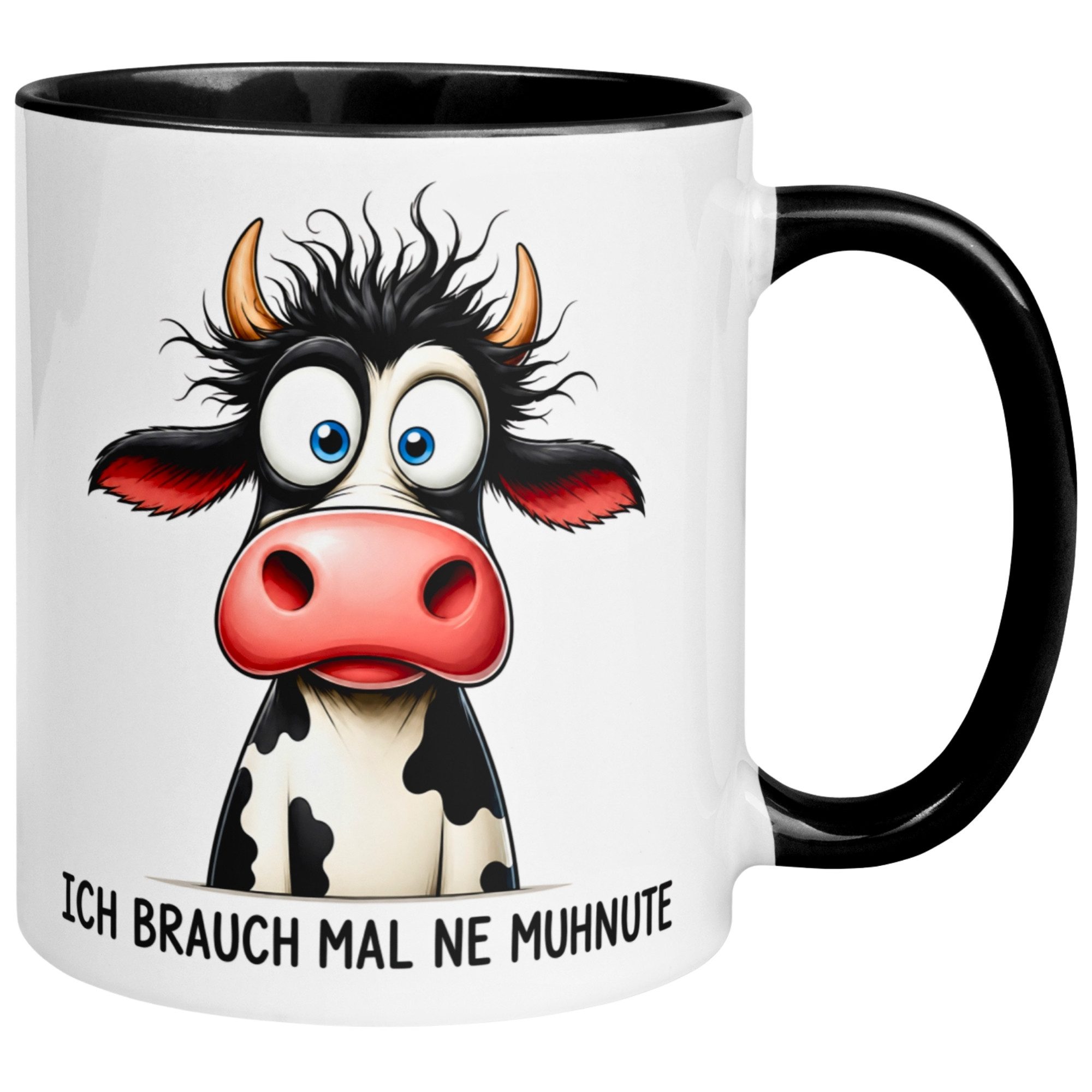 Momentals Tasse Kuh – „Ich brauch mal ne Muhnute“ – lustige Bürotasse für Kollegen, Gratis Versand · Links-&Rechtshänder · Spülmaschinenfest