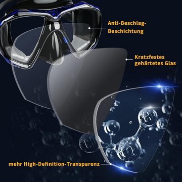 Daskoo Schnorchel Taucherbrille Schnorchelset Erwachsene Schnorcheln Set, Anti-Leck & Anti-Fog Tauchmaske Professionelle Schnorchelausrüstung