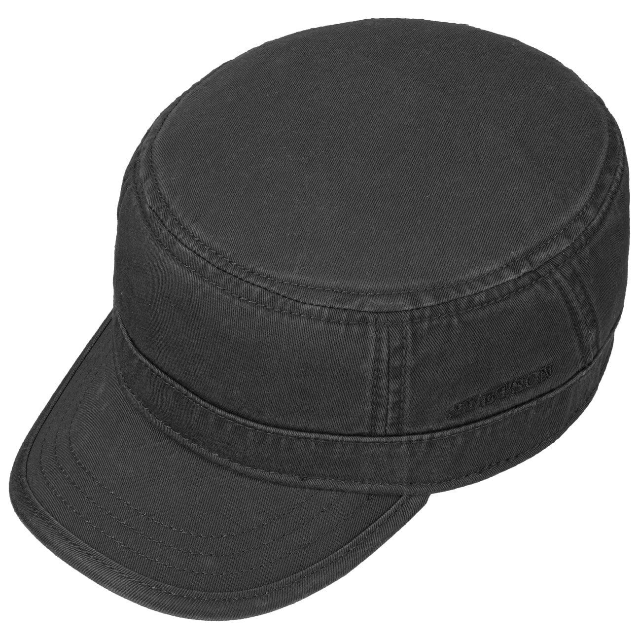 schwarz Stetson Cap (1-St) Schirm Army Baumwollcap mit