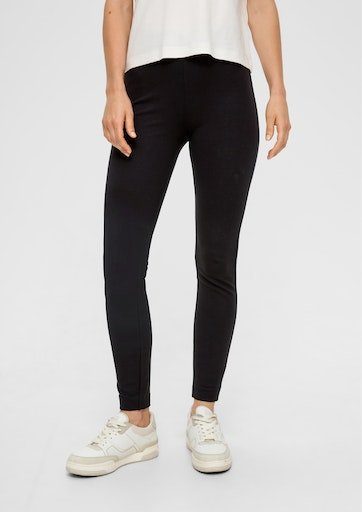 s.Oliver Schnittform Leggings knöchellanger mit grey/black