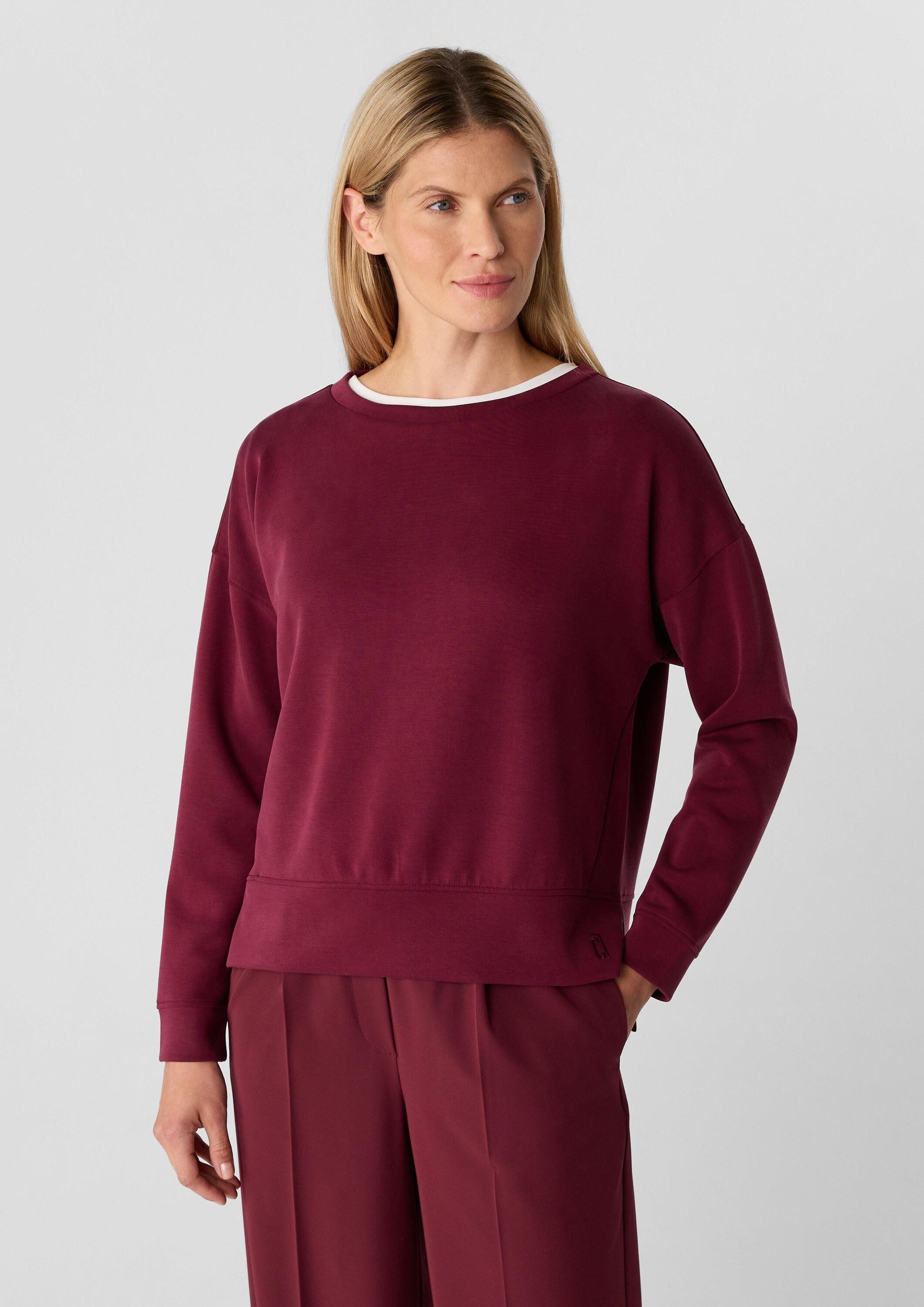 comma Sweatshirt Sweatshirt Weiches Sweatshirt mit Logo-Stickerei und Seite günstig online kaufen