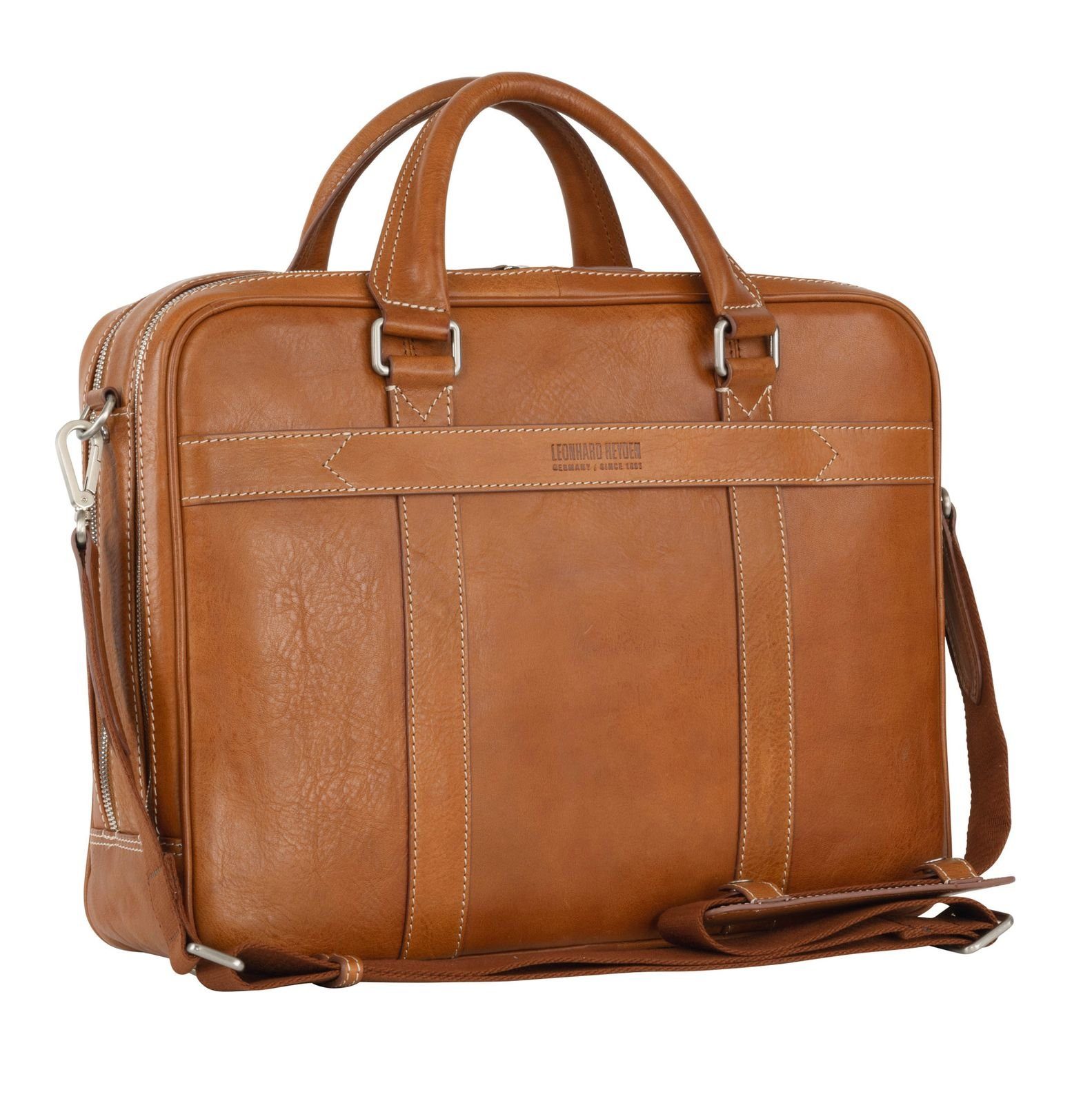 Leonhard Heyden Aktentasche Zipped Briefcase 2 (Set, 2-tlg), aus echtem Rindsleder