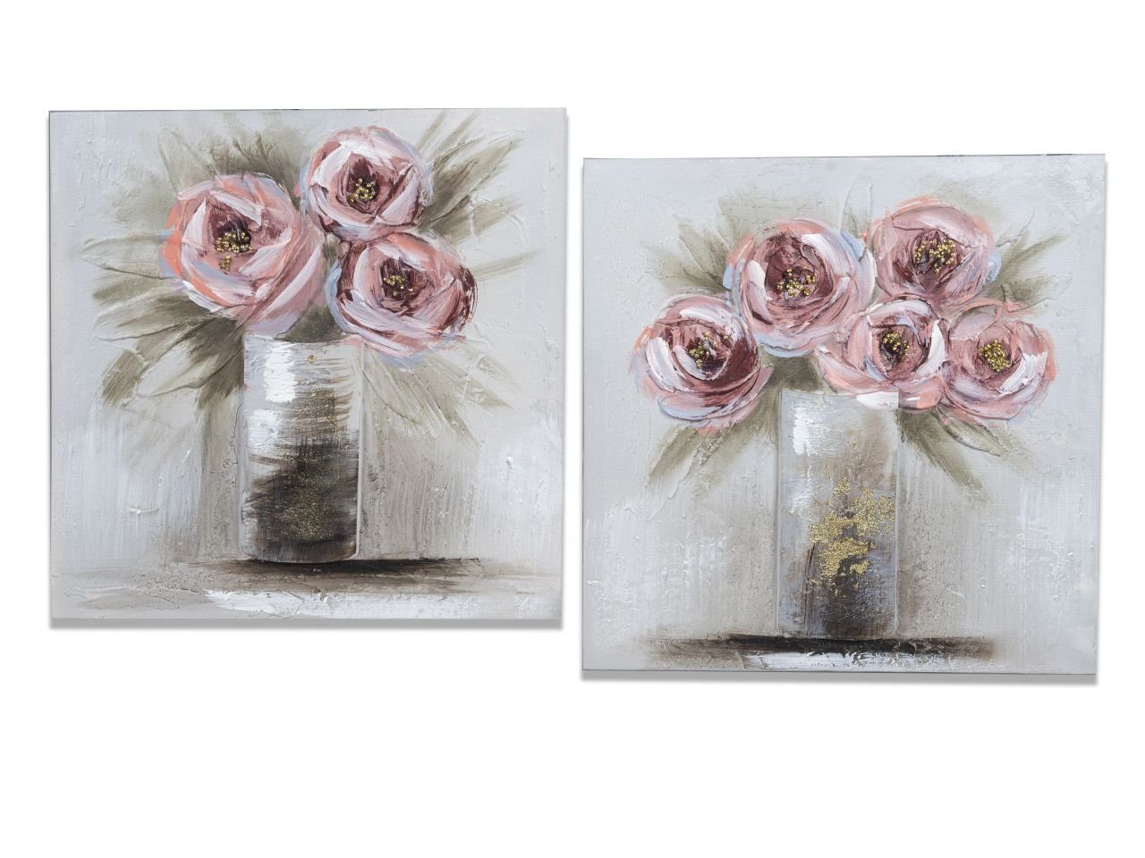 formano Wandbild Blumenmotive im 2er SET 40 x 40 cm, Blumen
