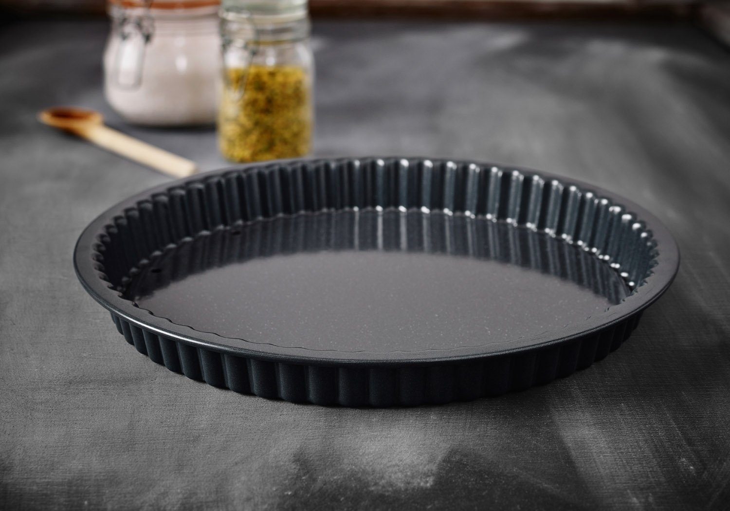 Birkmann Tarteform PREMIUM BAKING, Ø 32 cm, Grau, Karbonstahl, antihaftbeschichtet