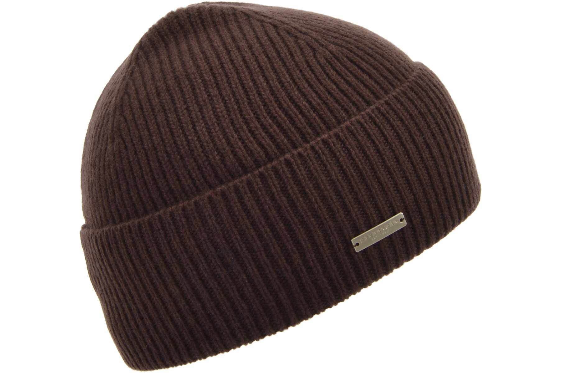 Seeberger Strickmütze 100%Merinowolle Aufschlagmütze 19992-0