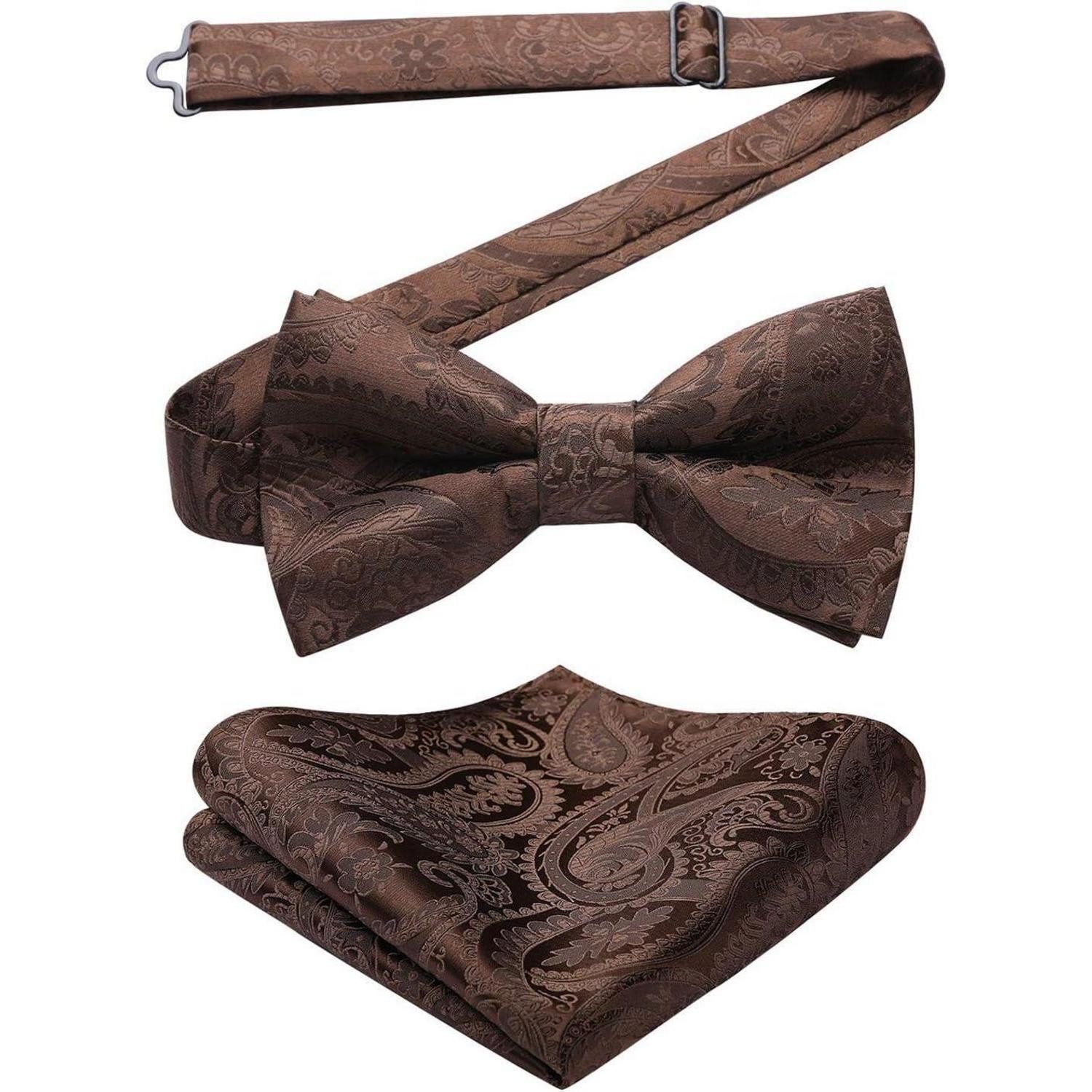 LuxusKollektion Fliege Fliege Einstecktuch Herren Smoking Hochzeit Party J Braun 2